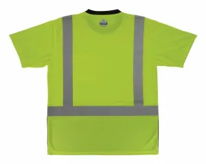 Cylinda GloWear 8286BK Class 2 Essential Hi-Vis T-Shirt with Black Bottom, 5X-Large, Lime