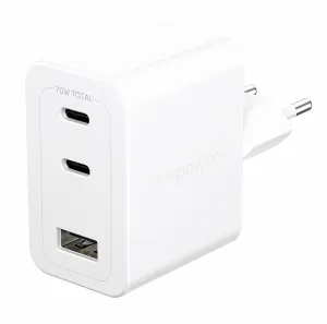 PanzerGlass empower by PanzerGlass Turbo 70W Multiple Charger incl. 2 x USB-C + USB-A EU Plug Silver White