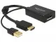 DeLOCK 0.245m HDMI+USB2.0-A/DisplayPort