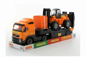 Polesie Volvo PowerTruck trailer truck + Fork lift + Construction set SuperMix-30 on pallet (tray)