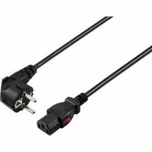 Conrad SY-6733072 Kaltgeräte Anschlusskabel Schwarz verriegelbar