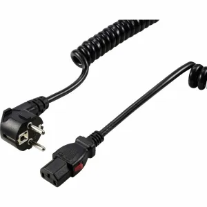 Conrad SY-6733074 Kaltgeräte Anschlusskabel Schwarz verriegelbar