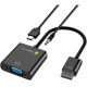 Techly HDMI - VGA+3.5mm+Micro USB B M/F