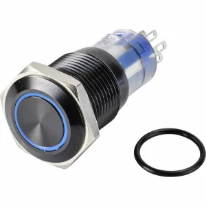 Conrad LAS2GQH-22ZE/B/12V/A/P Drucktaster 48 V/DC 5 A 2 x Aus/Ein IP65 rastend 1 St.