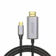Savio USB-C to HDMI 2.0B cable 2m silver / black gold tips CL-171 #5