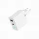 Gembird 2 Port 30W GaN USB Schnellladegerät LED Weiß TA-UC-PDQC30L-W-01