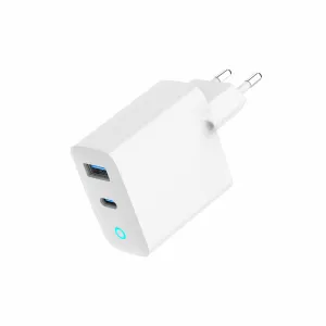 Gembird 2 Port 30W GaN USB Schnellladegerät LED Weiß TA-UC-PDQC30L-W-01