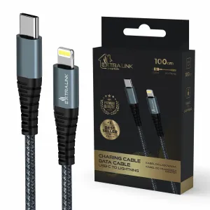 Extralink SMART LIFE CABLE 27W, USB-C TO LIGHTNING 100CM, TPE, 9V 3A, BLACK