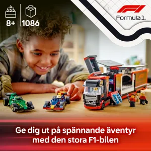 LEGO City F1 Truck with RB20 & AMR24 F1 Cars