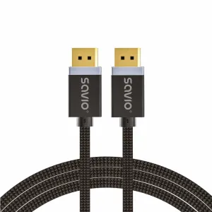 Savio DisplayPort cable 2 m Black CL-166