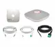 HP Studio A2 White Table Microphone w/ Mounting Plate I/O cables TAA