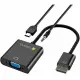 Techly HDMI - VGA+3.5mm+Micro USB B M/F