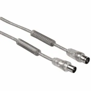 Hama Antenna Cable with Ferrite Cores 90 dB, 1.5 m, Transparent Silver