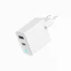 Gembird 2 Port 30W GaN USB Schnellladegerät LED Weiß TA-UC-PDQC30L-W-01