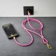Intenso Handykette als Lade- + Datenkabel USB-C bis 1,65m neon pink #14