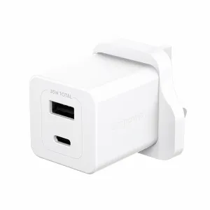 PanzerGlass empower by PanzerGlass Turbo 35W Charger incl. USB-C + USB-A UK Plug Silver White