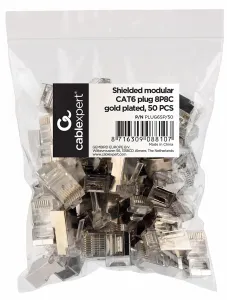 Gembird shielded modular LAN plug 30u'' set of 50 pcs solid and stranded