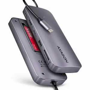 Axagon HMC-6GM2 USB 10Gbps hub USB-A USB-C HDMI M.2 SD/mSD PD 100W USB-C