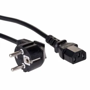 Akyga AK-PC-01C Hohe qualität stromkabel, 1,8m für PC, Drucker, Bildschirme schwarz