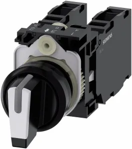 Siemens Selector switch, I>O<II, black,
