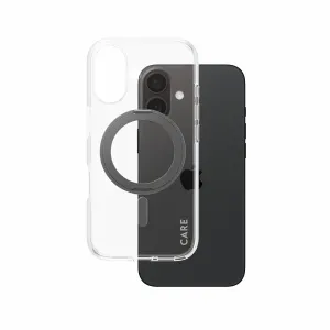 PanzerGlass CARE by PanzerGlass Case Transparent w. Black Kickstand & MagSafe iPhone 16