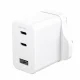 PanzerGlass empower by PanzerGlass Turbo 70W Charger incl. 2 x USB-C + USB-A UK Plug Silver White