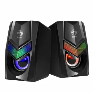 Scorpion SG-118 Gaming Speakers, Stereo Sound, USB Powered, 7 Colour RGB Lighting, 6w, 3.5mm Input, Black