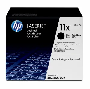 HP 11X 2-pack High Yield Black Original LaserJet Toner Cartridges