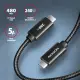 Axagon BUCM2-CM25AB Data and charging USB 480Mbps cable 2.5 m. PD 240W, 5A. Black braided #2